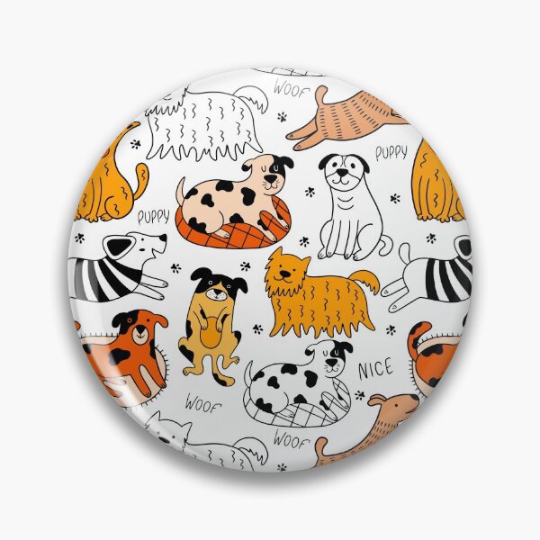 Item preview, Seamless Pattern Of Cute Dogs, Simple Colorful Design designed and sold by PandaSoul.