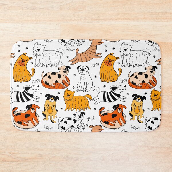 Item preview, Seamless Pattern Of Cute Dogs, Simple Colorful Design designed and sold by PandaSoul.