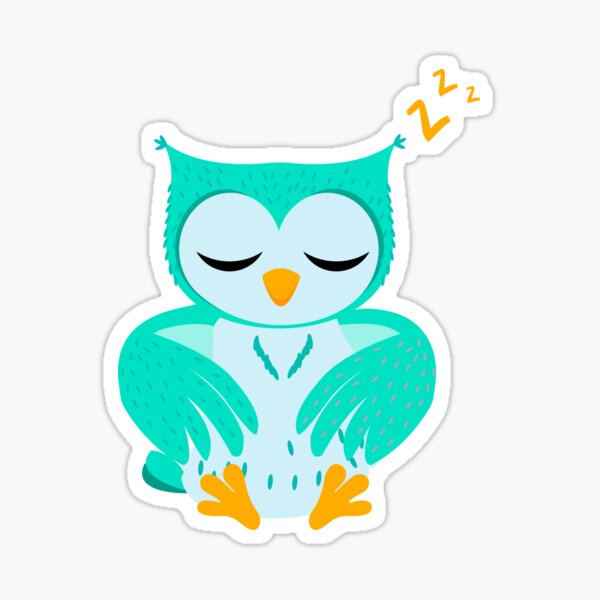baby owl print illustration animals Sticker