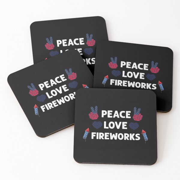 Item preview, Peace Love Fireworks 4th of July Celebration Patriotic designed and sold by Trendy Valley .