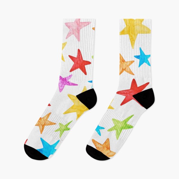 Item preview, Rainbow Watercolor stars on a white background  designed and sold by Gainor Andrews.