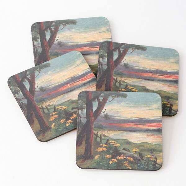 Item preview, Vintage Illustration of Sunset at Island of Fidra - North Berwick designed and sold by yourscotland.