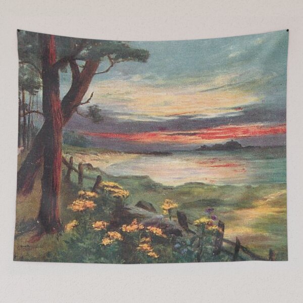 Item preview, Vintage Illustration of Sunset at Island of Fidra - North Berwick designed and sold by yourscotland.
