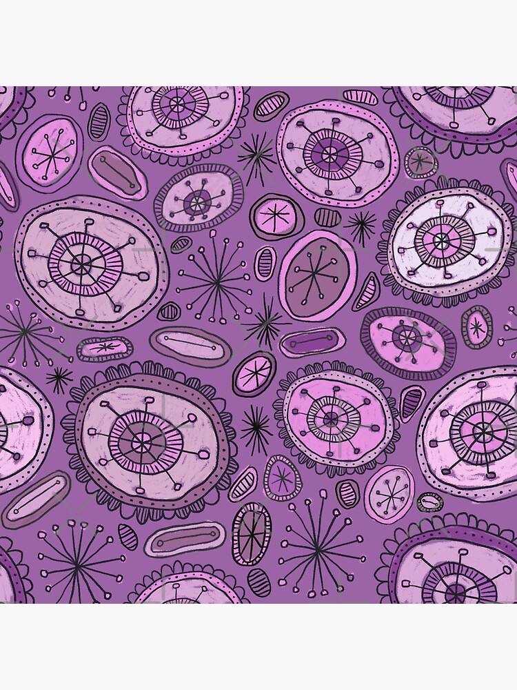 Thumbnail 3 of 3, Sticker, Purple posies designed and sold by LilyBurgess.