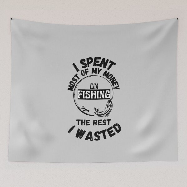 Item preview, Spent my Money on Fishing Print T-Shirt Cool Design Tee designed and sold by LJ4EVER.