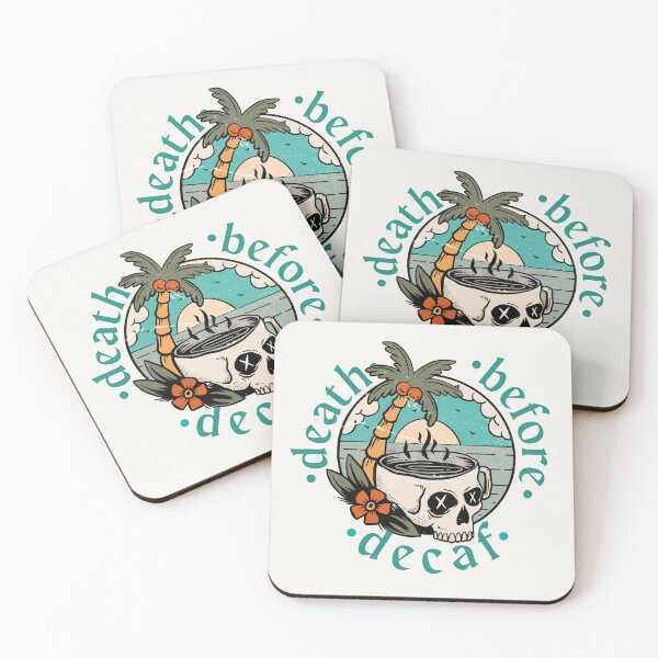 Item preview, DEATH BEFORE DECAF COFFEE SKULL VINTAGE designed and sold by aydapadi.