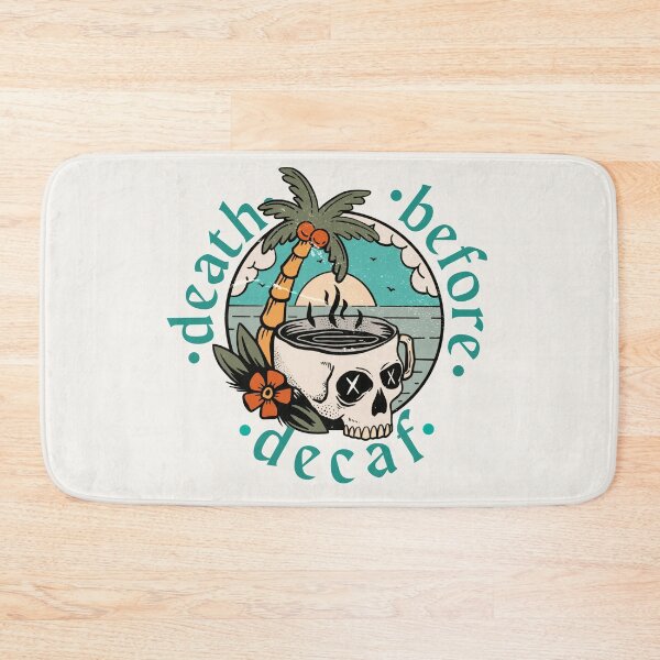 Item preview, DEATH BEFORE DECAF COFFEE SKULL VINTAGE designed and sold by aydapadi.