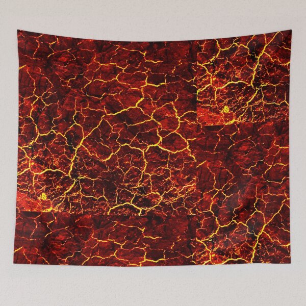 Item preview, Red molten lava cracking surface designed and sold by jc007.