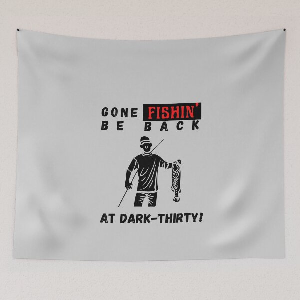 Item preview, Gone Fishin, Be Back at Dark-Thirty Print T-Shirt Cool Design Tee designed and sold by LJ4EVER.