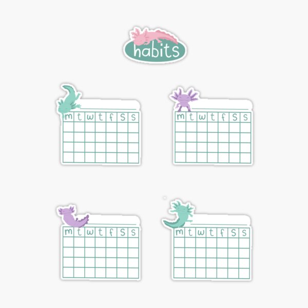 Colorful Habit Trackers for Bullet Journals Sticker for Sale by lucypooki