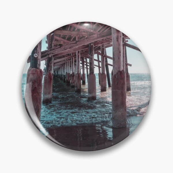 Item preview, Silky Ripples in Mint Green and Pink - Californian Cool Under the Newport Beach Pier designed and sold by Georgia Mizuleva.