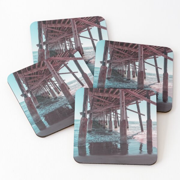 Item preview, Silky Ripples in Mint Green and Pink - Californian Cool Under the Newport Beach Pier designed and sold by Georgia Mizuleva.