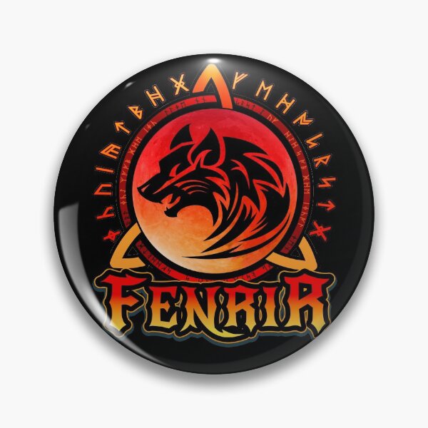 Item preview, Fenrir Loki's Son, Viking Wolf And Red Moon With Norse Runes designed and sold by aronia.