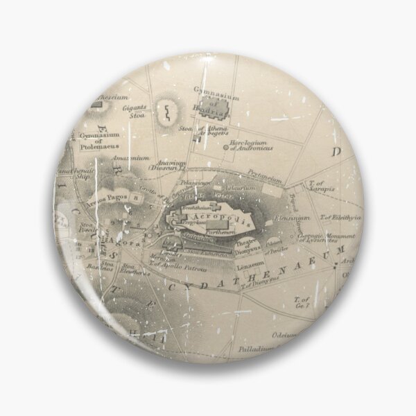Item preview, Distressed Vintage Map of Ancient Athens, Greece designed and sold by Happy Puppy Print On Demand.