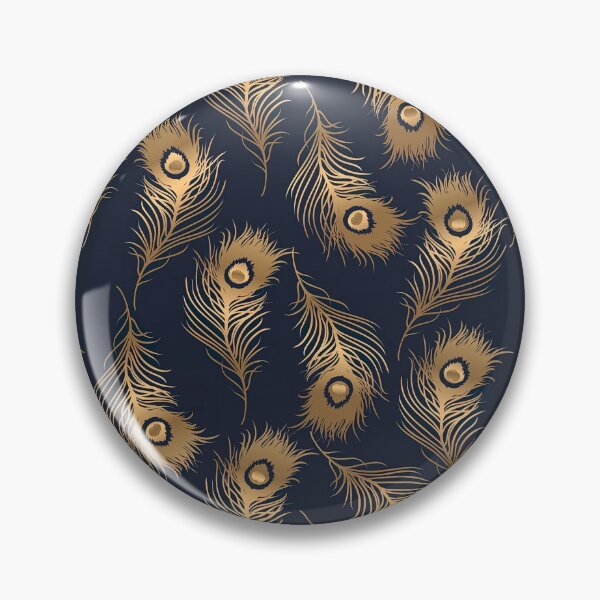 Item preview, Golden Peacock Feather Seamless Pattern, Golden Peacock Feather Pattern, Golden Peacock Feather Vector Pattern designed and sold by graphic-genie.
