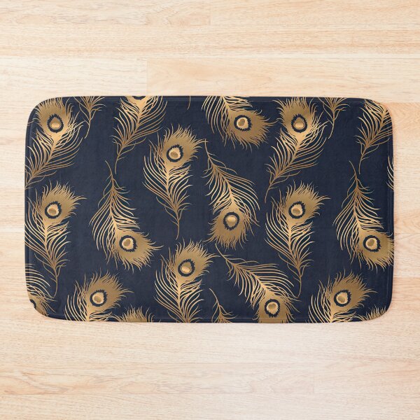 Item preview, Golden Peacock Feather Seamless Pattern, Golden Peacock Feather Pattern, Golden Peacock Feather Vector Pattern designed and sold by graphic-genie.