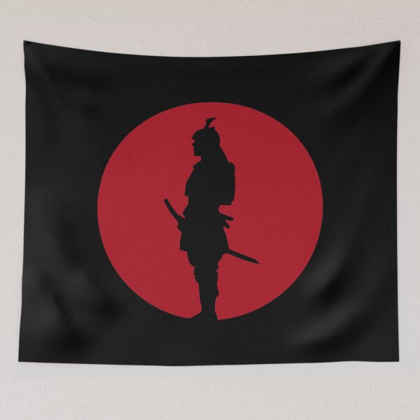 Item preview, Samurai Red Sun Silhouette (on black) designed and sold by STUDIO-72.