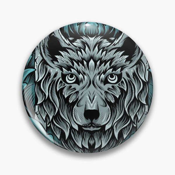 Item preview, Scary Wolf Head With Ornament Floral designed and sold by YSNbr.