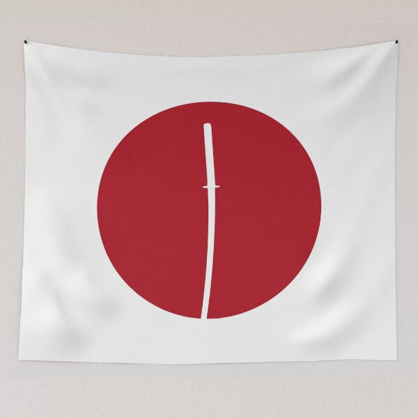 Item preview, Katana / Samurai Sword Red Sun Silhouette (on white) designed and sold by STUDIO-72.