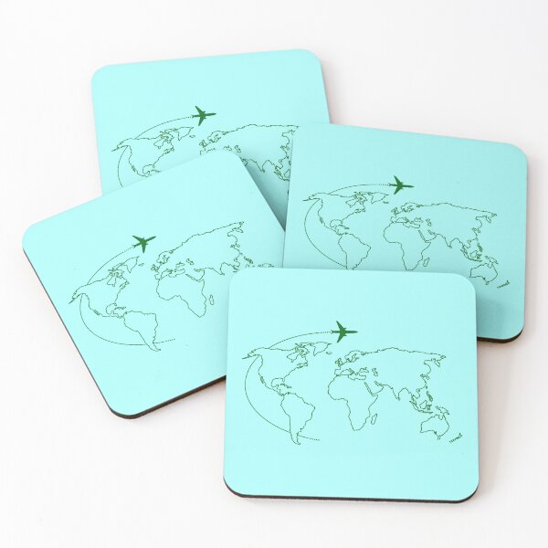 Item preview, Travel The World line drawing with plane designed and sold by Happy Puppy Print On Demand.