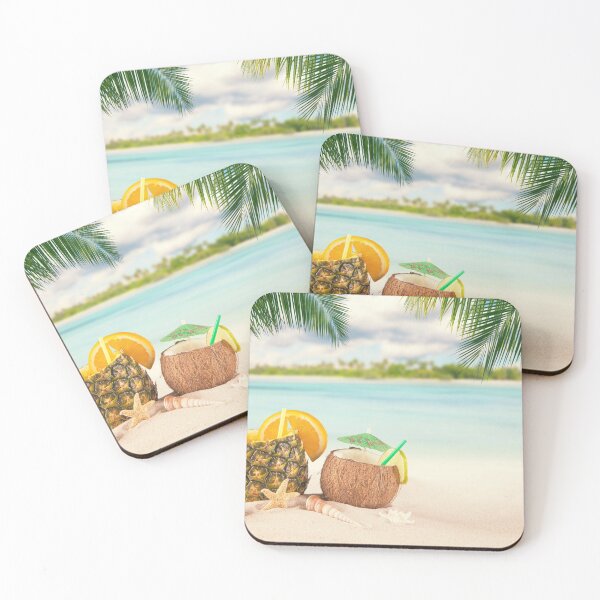 Item preview, Sandy tropical beach with summer drinks designed and sold by Strale25kv.