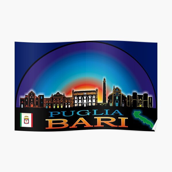 Puglia Bari skyline aesthetic Poster