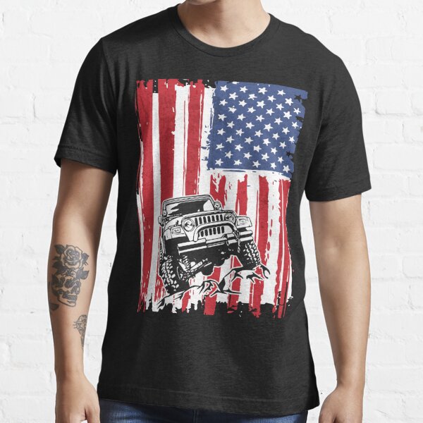 American Flag Offroad Shirt Ash Gray Made in USA t-Shirt Perfect for 4x4 Owners