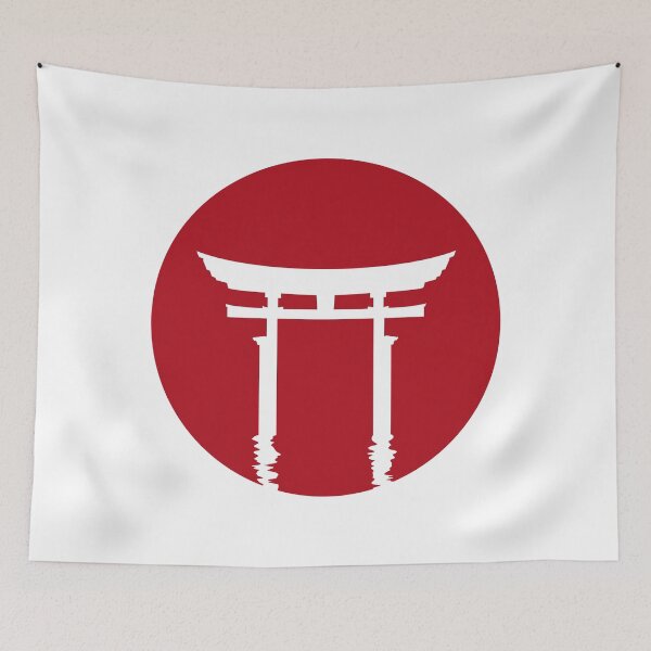 Item preview, Japanese Torii Gate Red Sun Silhouette (on white) designed and sold by STUDIO-72.