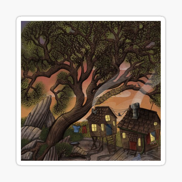 Sunset Cabin Sticker