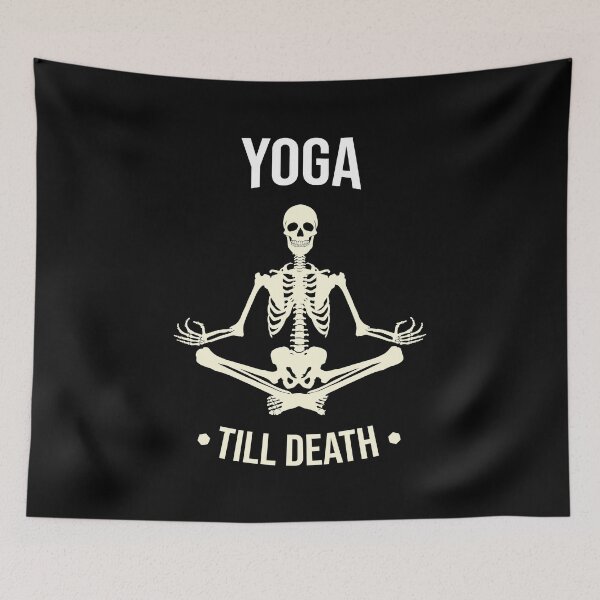 Item preview, Yoga Till Death Meditating Skeleton namaste  designed and sold by joy4shirt.