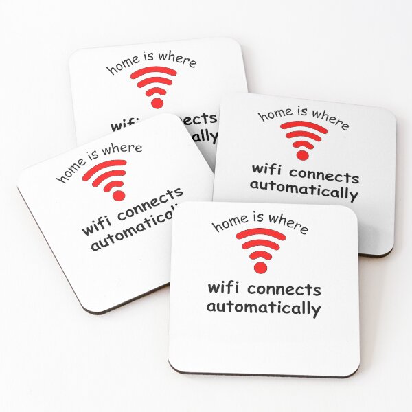 Item preview, Home is where wifi connects automatically elegant t-shirt design designed and sold by ODELUNITY.
