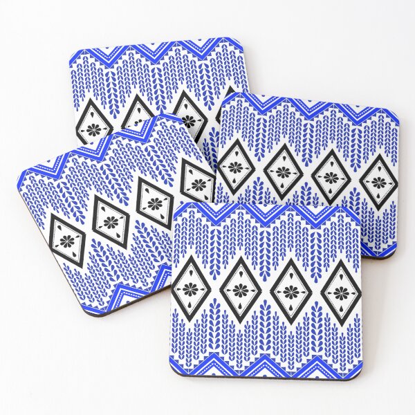Item preview, Geometric,ikat semless pattern,  ethnic Desing for Background,carpet clothng,wallpaper,blue and black blackground,fabric,illustration designed and sold by jjpaisan.