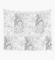 Botanical Alphabet Letter I Wall Tapestry