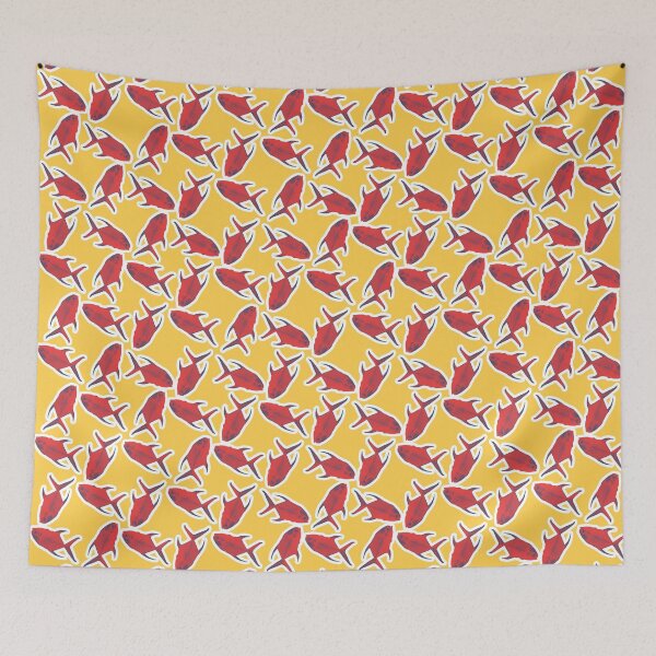 Item preview, Red Gray Fish Pattern designed and sold by syfufi.