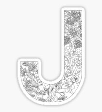Botanical Alphabet Letter J Sticker