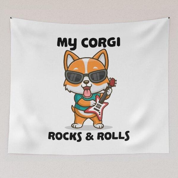 Item preview, My Corgi Rocks and Rolls Funny Corgis Dog Puppy Design designed and sold by Shoebob.