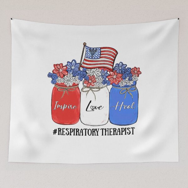 Item preview, Inspire Love Heal Nurse Life Respiratory Therapist American Flag designed and sold by AlisonWalsh24.