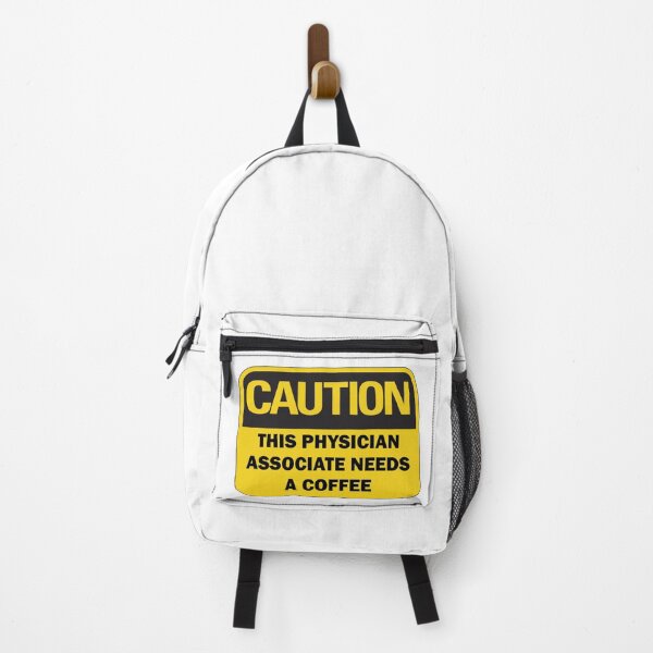 Item preview, Caution: This Physician Associate needs a coffee funny warning sign with black typography designed and sold by Deegital18.