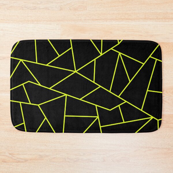 Item preview, Chartreuse Yellow Mosaic Lines On Black designed and sold by rewstudio.