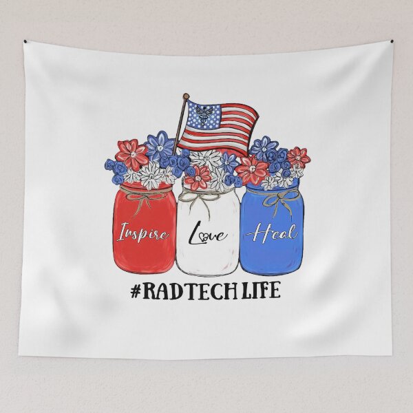 Item preview, Inspire Love Heal Nurse Life Rad Tech Life American Flag designed and sold by AlisonWalsh24.