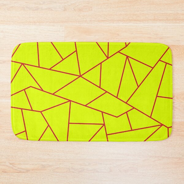 Item preview, Fire Engine Red Mosaic Lines On Chartreuse Yellow designed and sold by rewstudio.