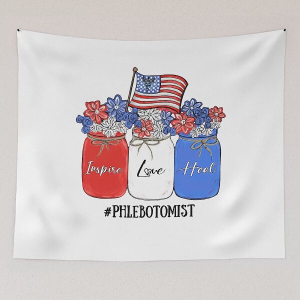 Item preview, Inspire Love Heal Nurse Life Phlebotomist American Flag designed and sold by AlisonWalsh24.