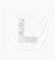 Botanical Alphabet Letter L Wall Tapestry