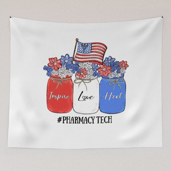 Item preview, Inspire Love Heal Nurse Life Pharmacy Tech American Flag designed and sold by AlisonWalsh24.