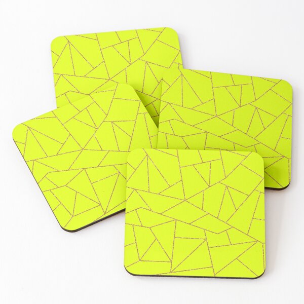 Item preview, Chartreuse Yellow Gold Glitter Mosaic Lines designed and sold by rewstudio.