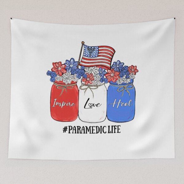 Item preview, Inspire Love Heal Nurse Life Paramedic Life American Flag designed and sold by AlisonWalsh24.