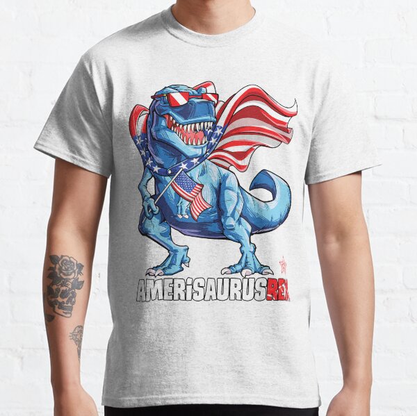 Dinosaur 4th of July Kids Boys Men Amerisaurus T Rex Funny T-Shirt Active Classic T-Shirt