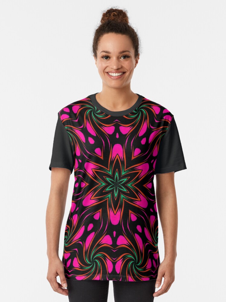 Alternate view of Arcadia Red Flower 2 Graphic T-Shirt