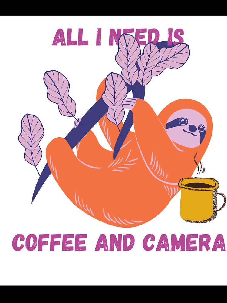 Thumbnail 7 of 7, Oversized T-Shirt, All I need is coffee and camera designed and sold by Semapemodiba.