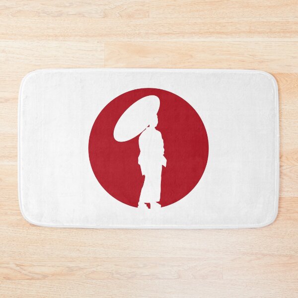 Item preview, Geisha With Umbrella Red Sun Silhouette (on white) designed and sold by STUDIO-72.